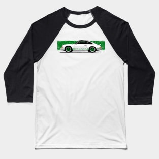 Drawing of the iconic German sports car with green stripes Baseball T-Shirt